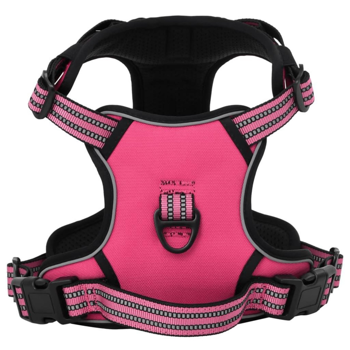 VIDAXL Harnais pour chien avec bandes reflechissantes reglables rose L