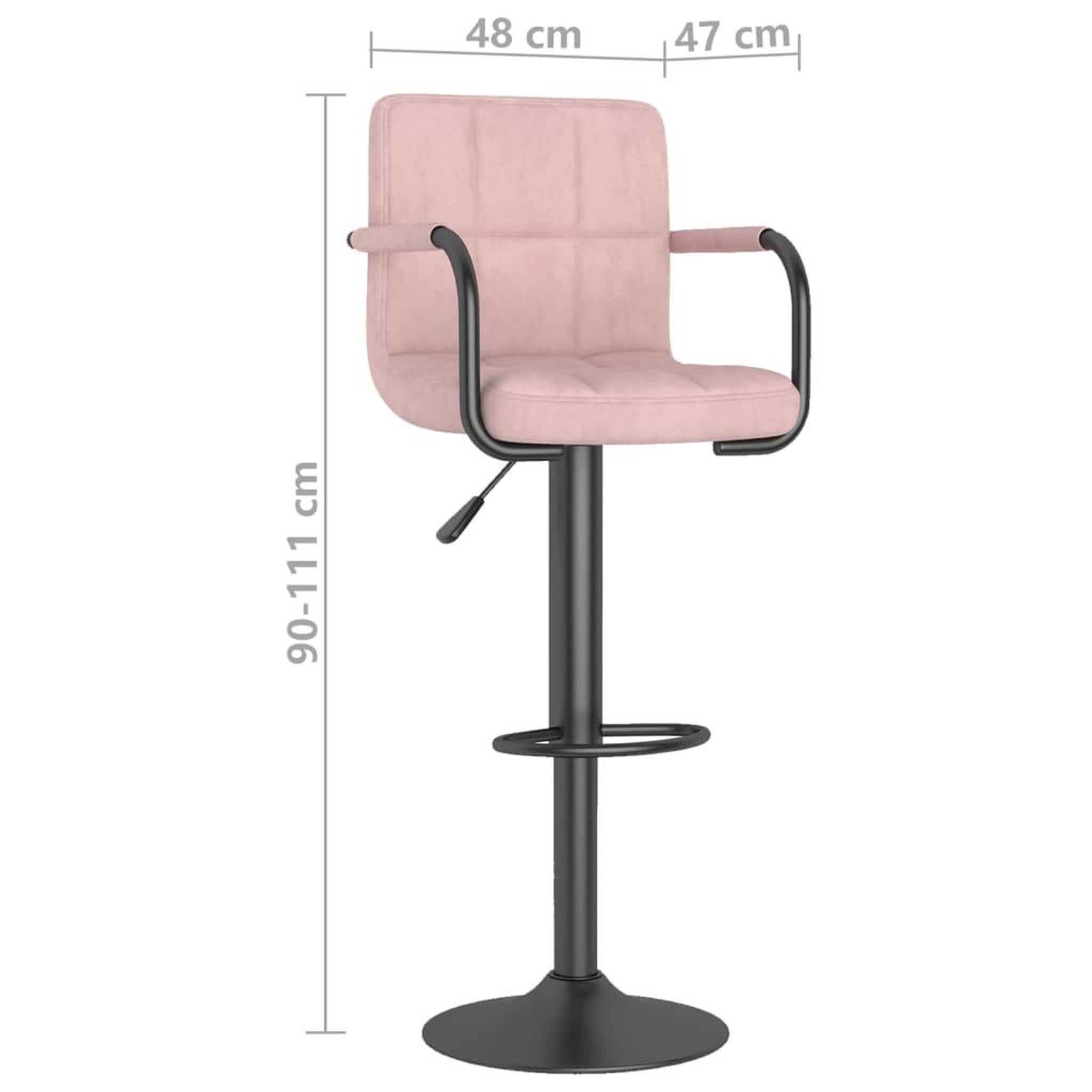Voir la diapositive 6 : VIDAXL Tabouret de bar Rose Velours