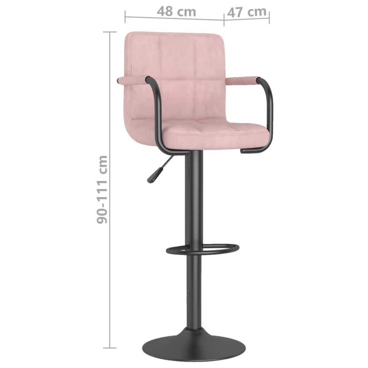 VIDAXL Tabouret de bar Rose Velours