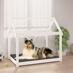 VIDAXL Lit pour chien Blanc 101x70x90 cm Bois de pin solide