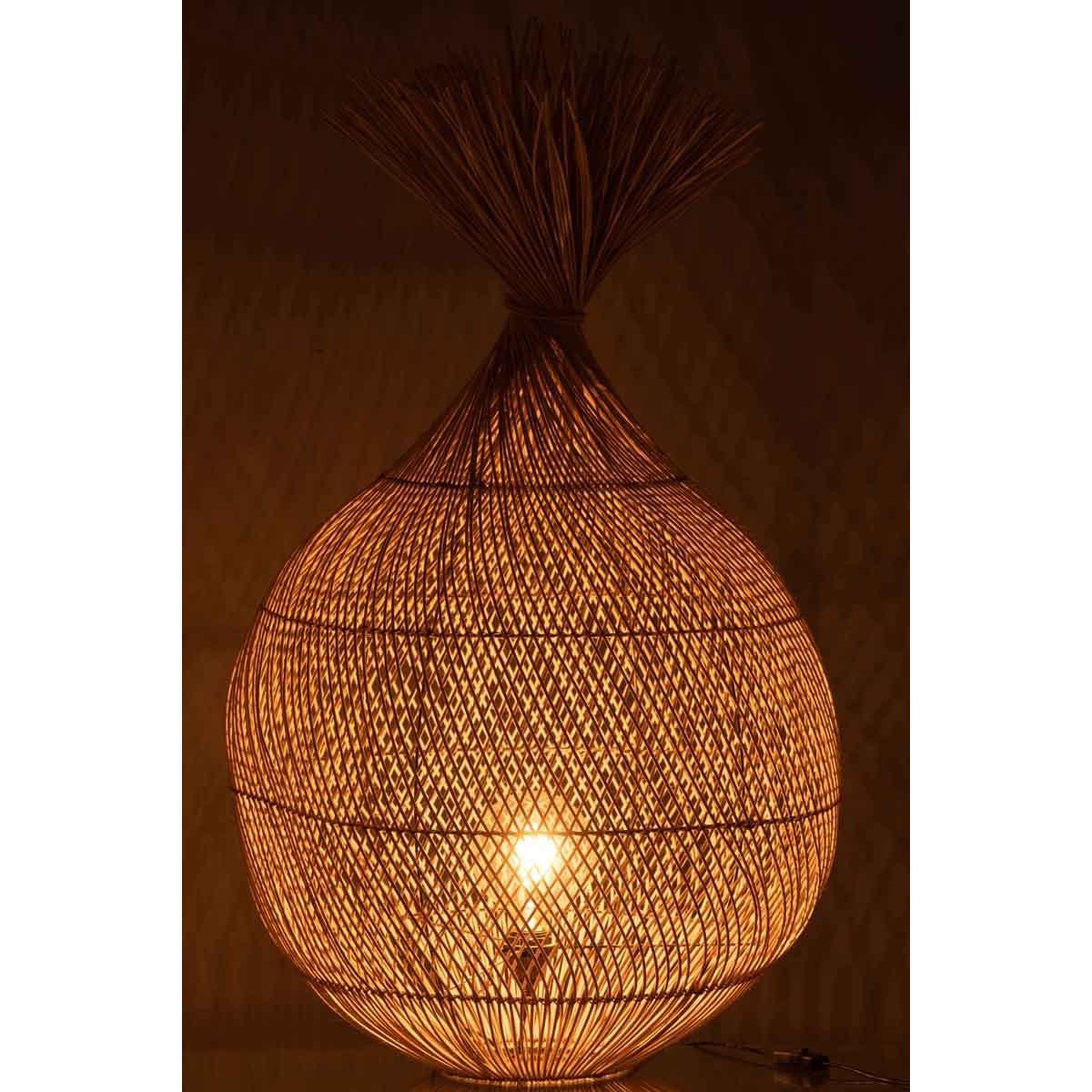 Voir la diapositive 3 : J-LINE Lampe à poser en rotin  kimmy  100cm naturel