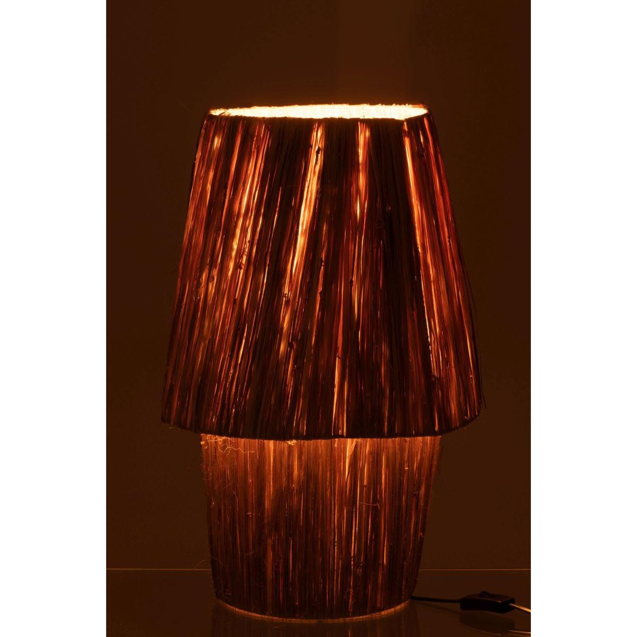Voir la diapositive 3 : J-LINE Lampe à poser en jonc de mer  sara  53cm naturel