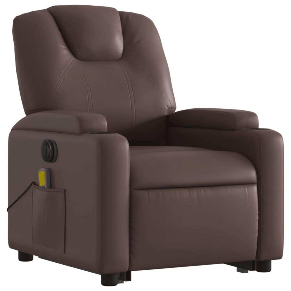 VIDAXL Fauteuil inclinable de massage electrique marron similicuir