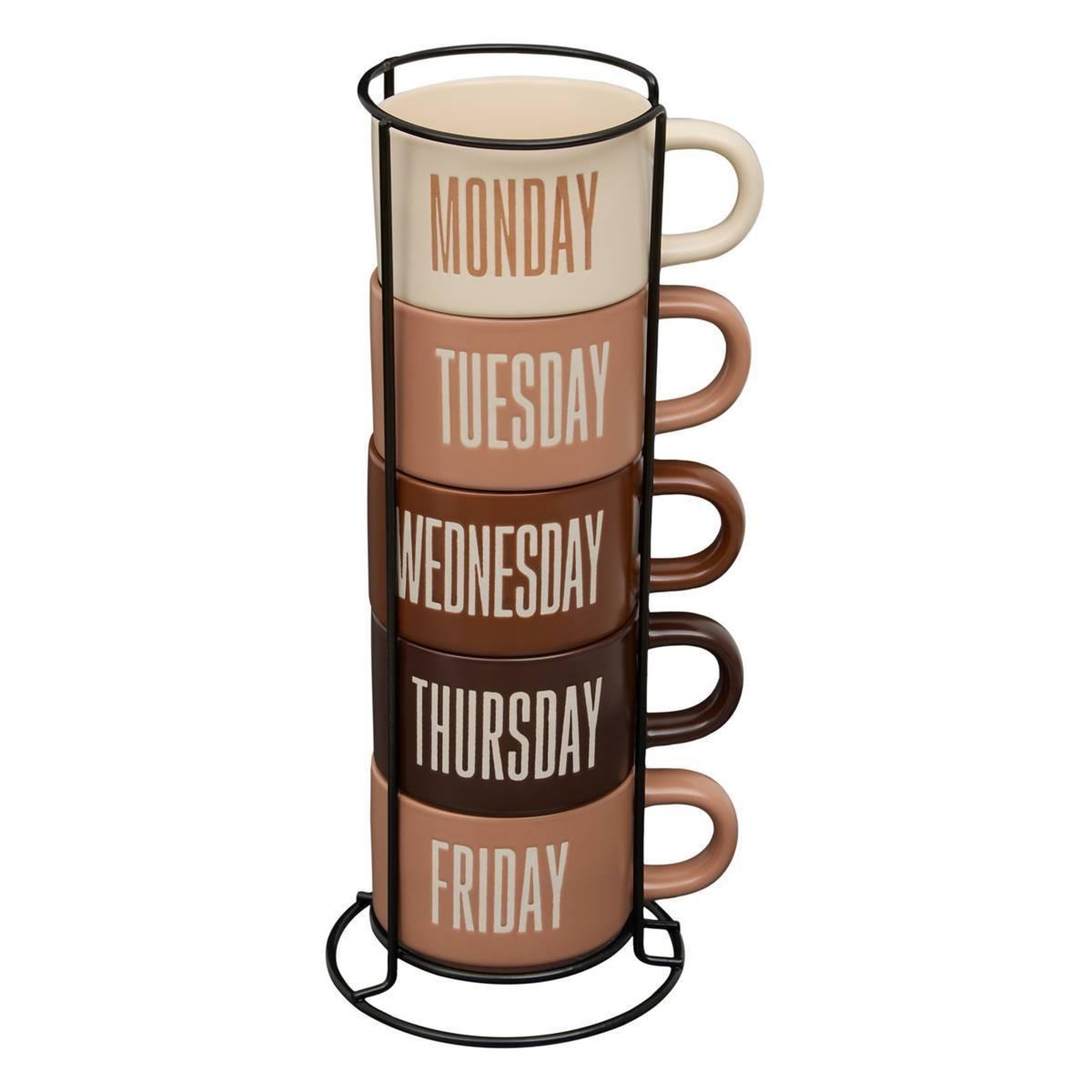 SECRET DE GOURMET Lot de 5 mugs sur rack  break time  19cl multicolore