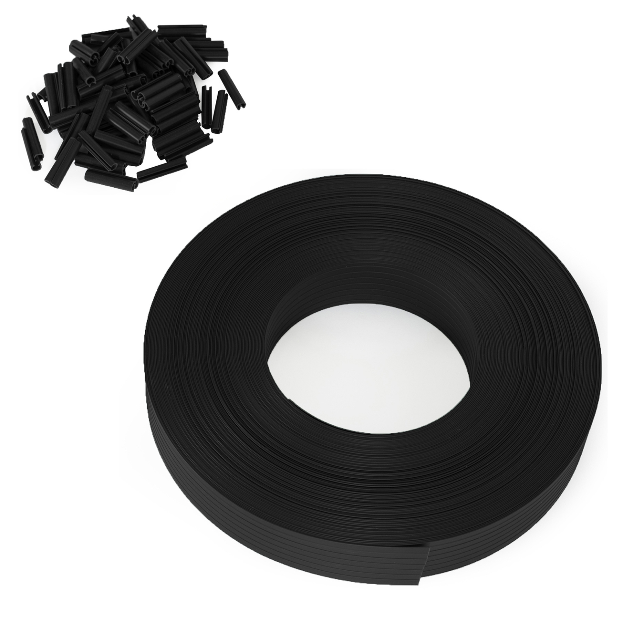 Voir la diapositive 1 : ID MARKET Kit de lamelles occultantes pvc noires l.60 m pour panneau grillagé