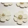  8 Autocollants 3D - Fleurs blanches - Mariage