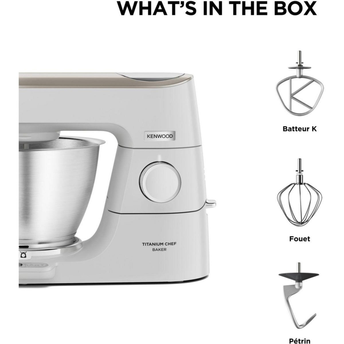 KENWOOD Robot pâtissier KVC65.009WH Titanium Chef Baker