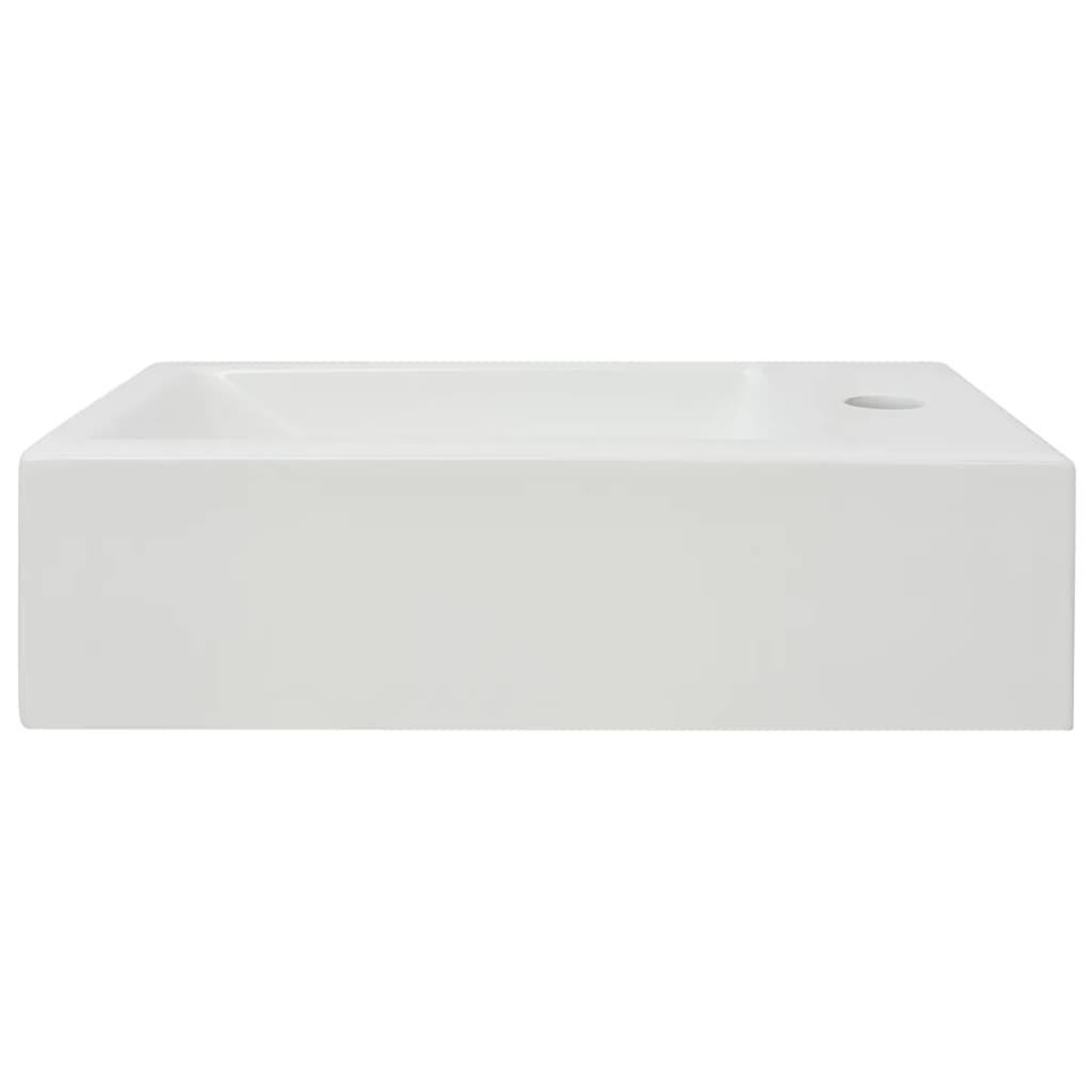 Voir la diapositive 4 : VIDAXL Vasque + trou de robinet Ceramique Blanc 46 x 25,5 x 12 cm