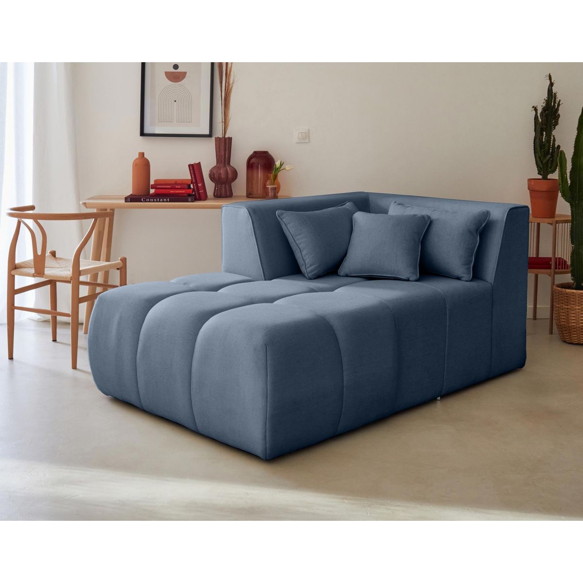LISA DESIGN Caracas - module d'assise méridienne gauche - en tissu
