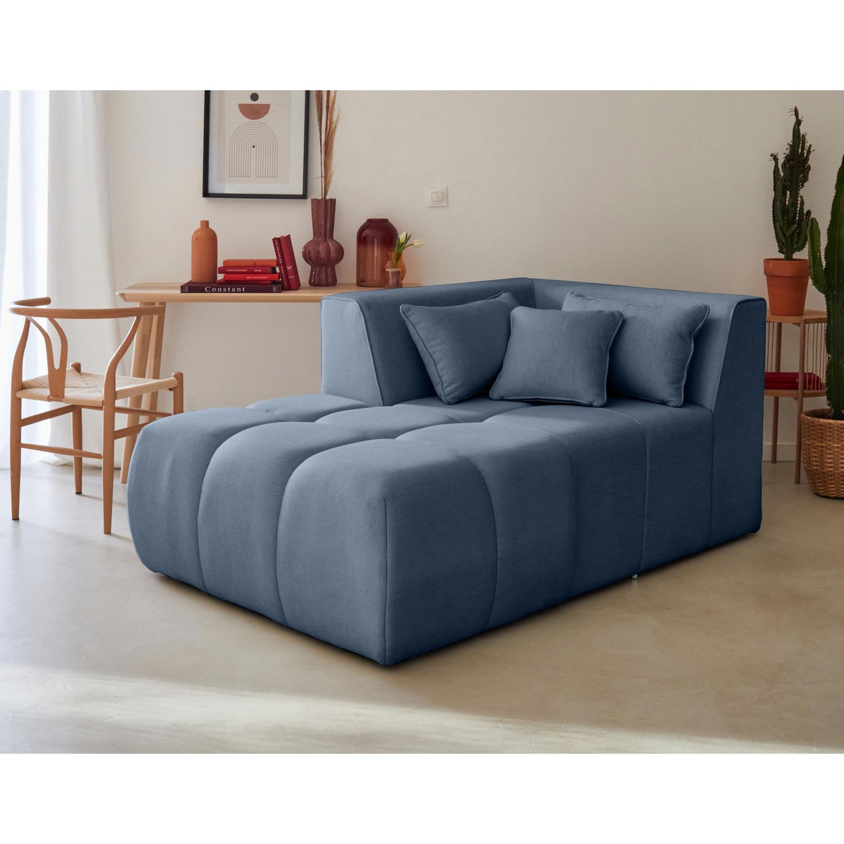 LISA DESIGN Caracas - module d'assise méridienne gauche - en tissu