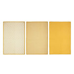 ATMOSPHERA Lot de 3 Torchons  Imprimé  45x70cm Ocre
