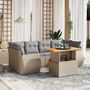Voir la diapositive 1 : VIDAXL Salon de jardin avec coussins 7 pcs beige resine tressee