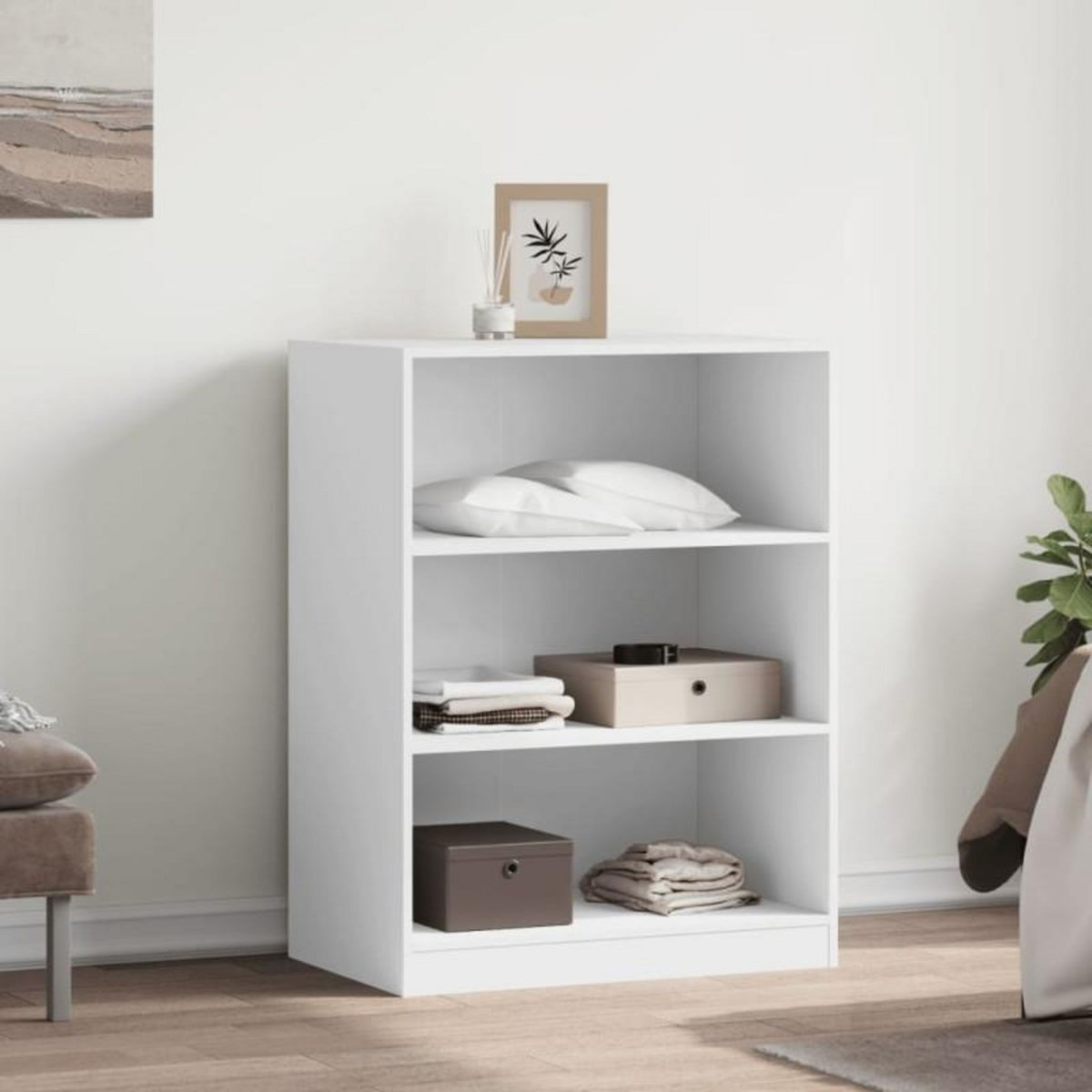 VIDAXL Garde robe blanc 77x48x102 cm bois d ingénierie