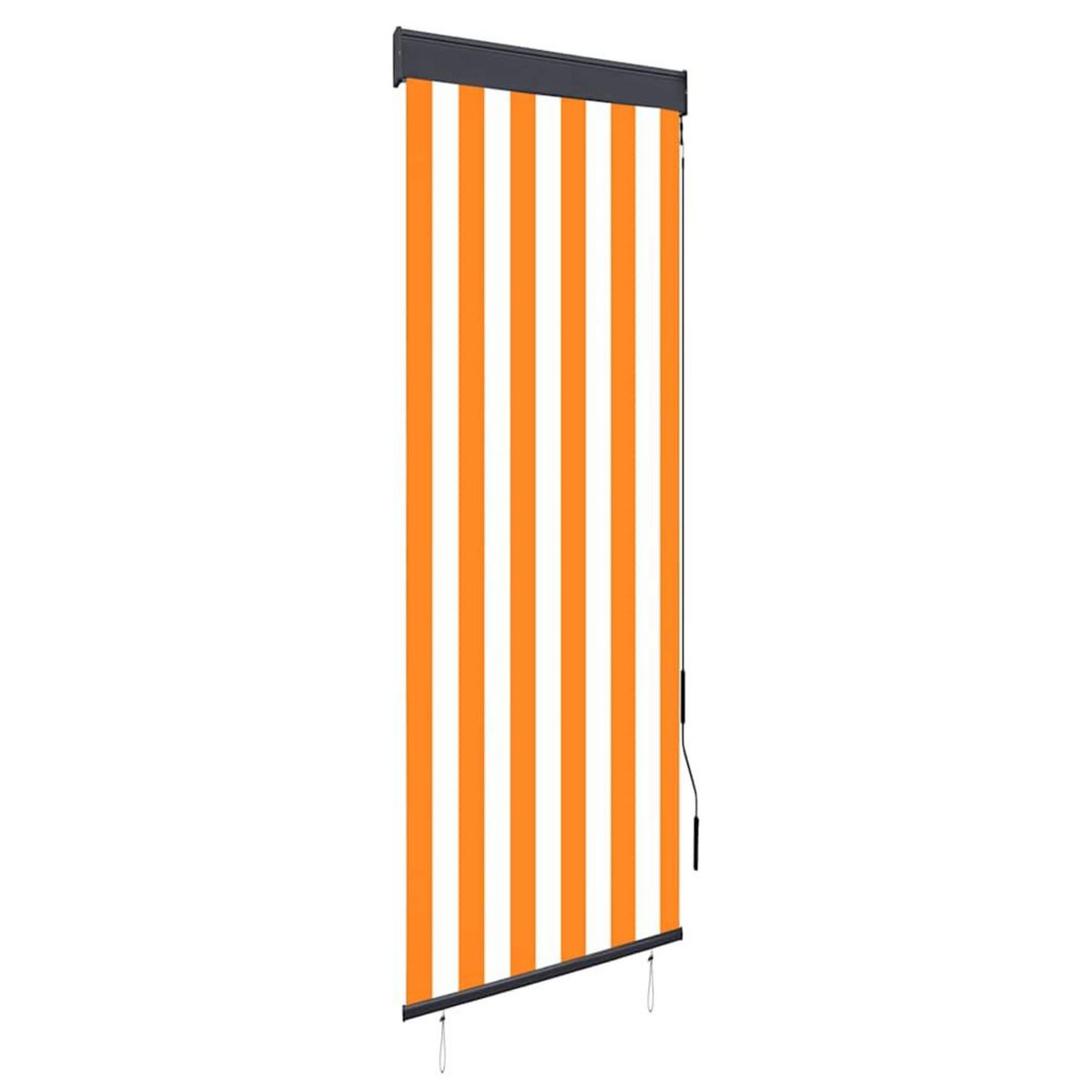 VIDAXL Store roulant d'exterieur 60x250 cm Blanc et orange