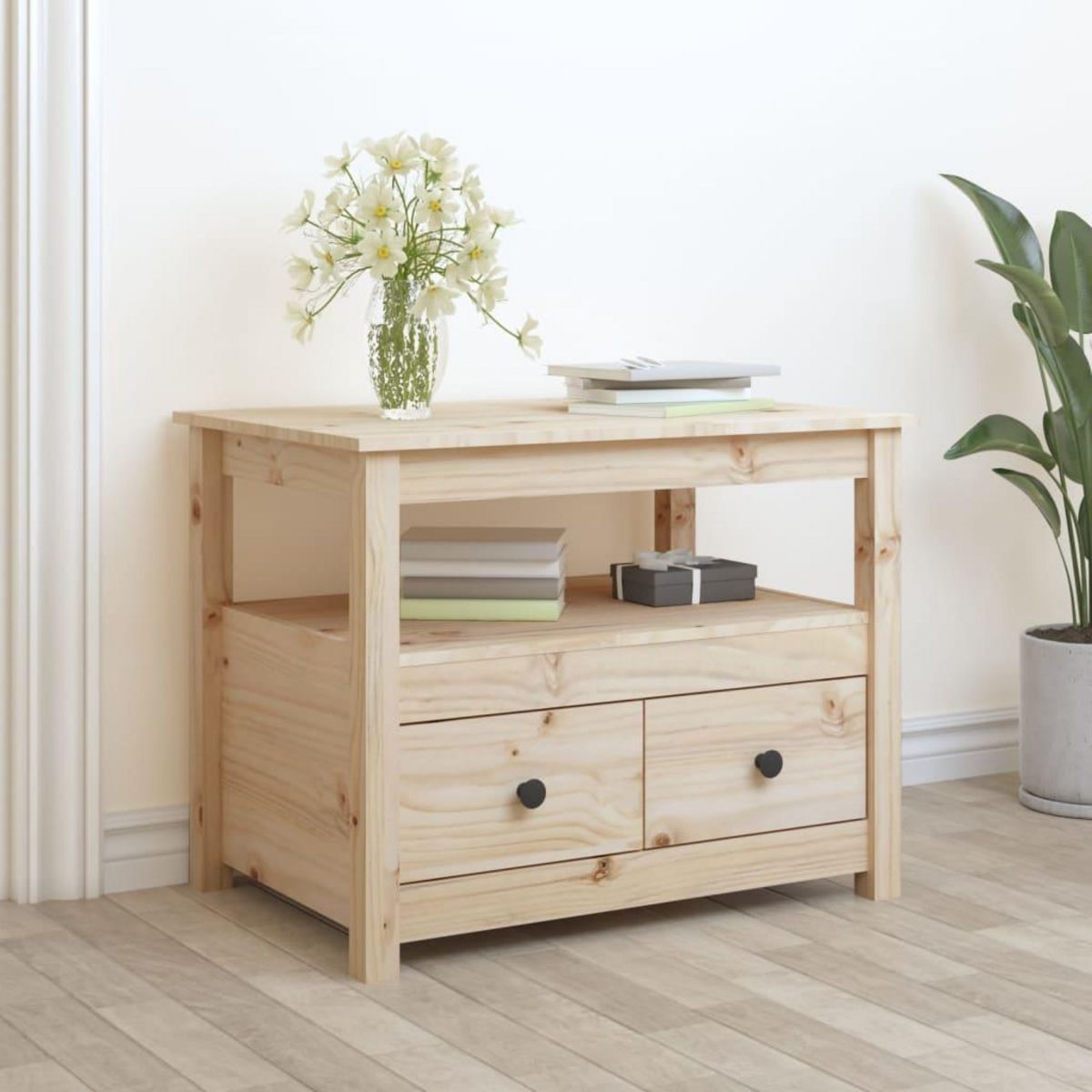VIDAXL Table basse 71x49x55 cm Bois massif de pin