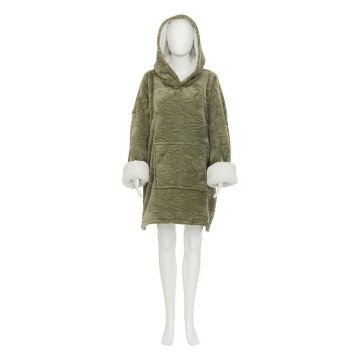 ATMOSPHERA Plaid Sweat à Capuche  Flanelle  85x118cm Vert