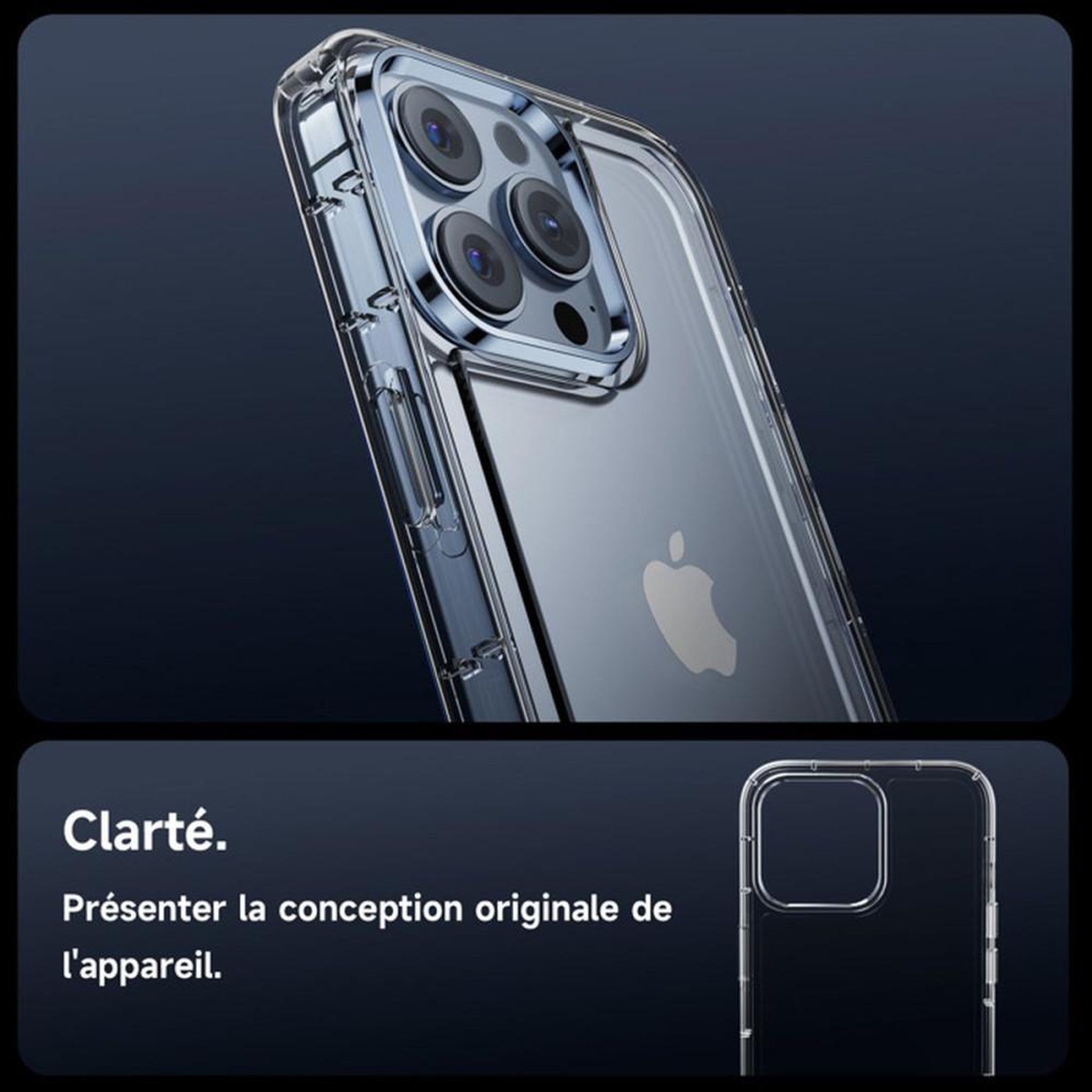 Voir la diapositive 4 : Coque iPhone 15 6,1 pouces transparente antichoc avec découpe précise pour l'appareil photo et accès facile aux boutons