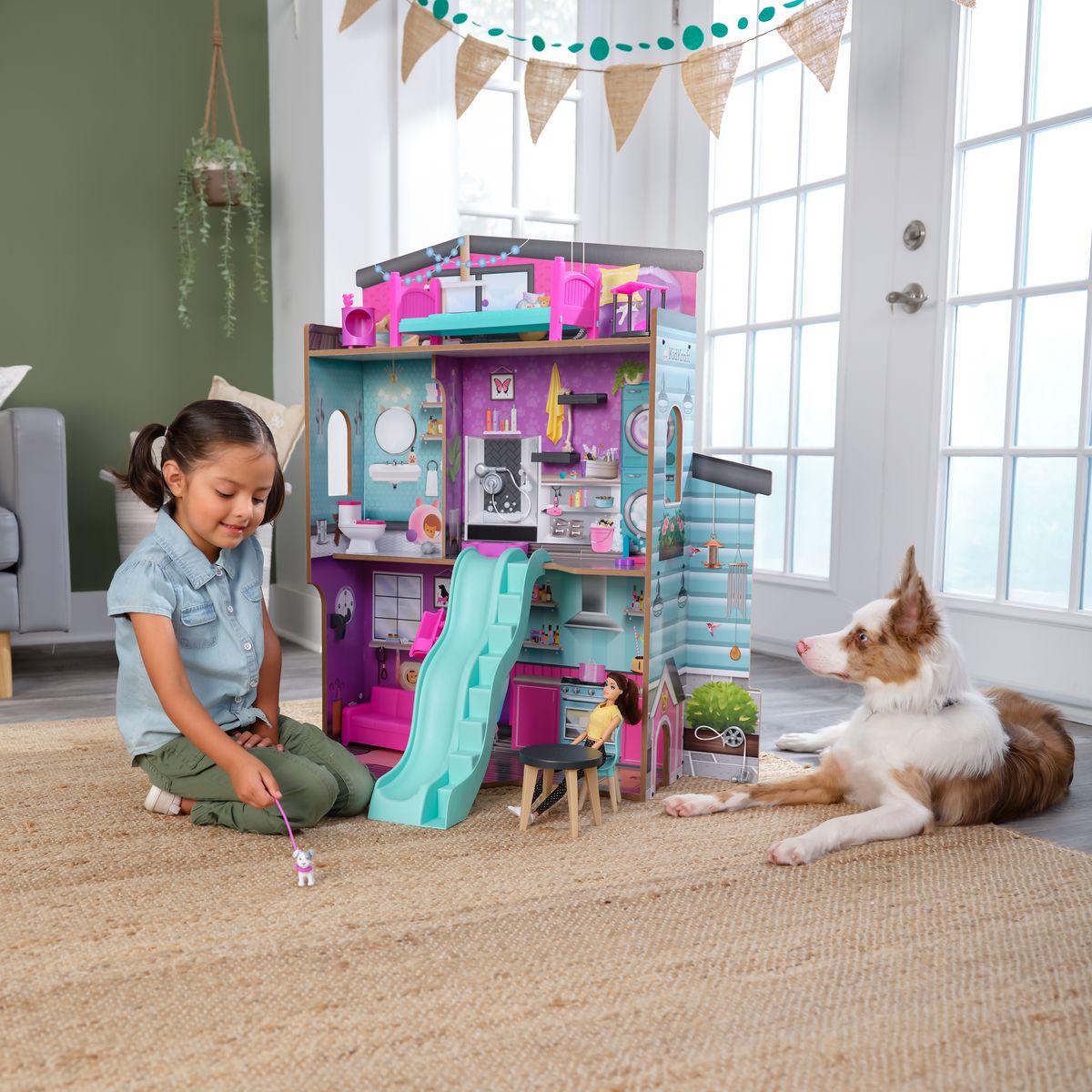 Kidkraft Maison de poupée Purrfect Pet avec accessoires son et lumière