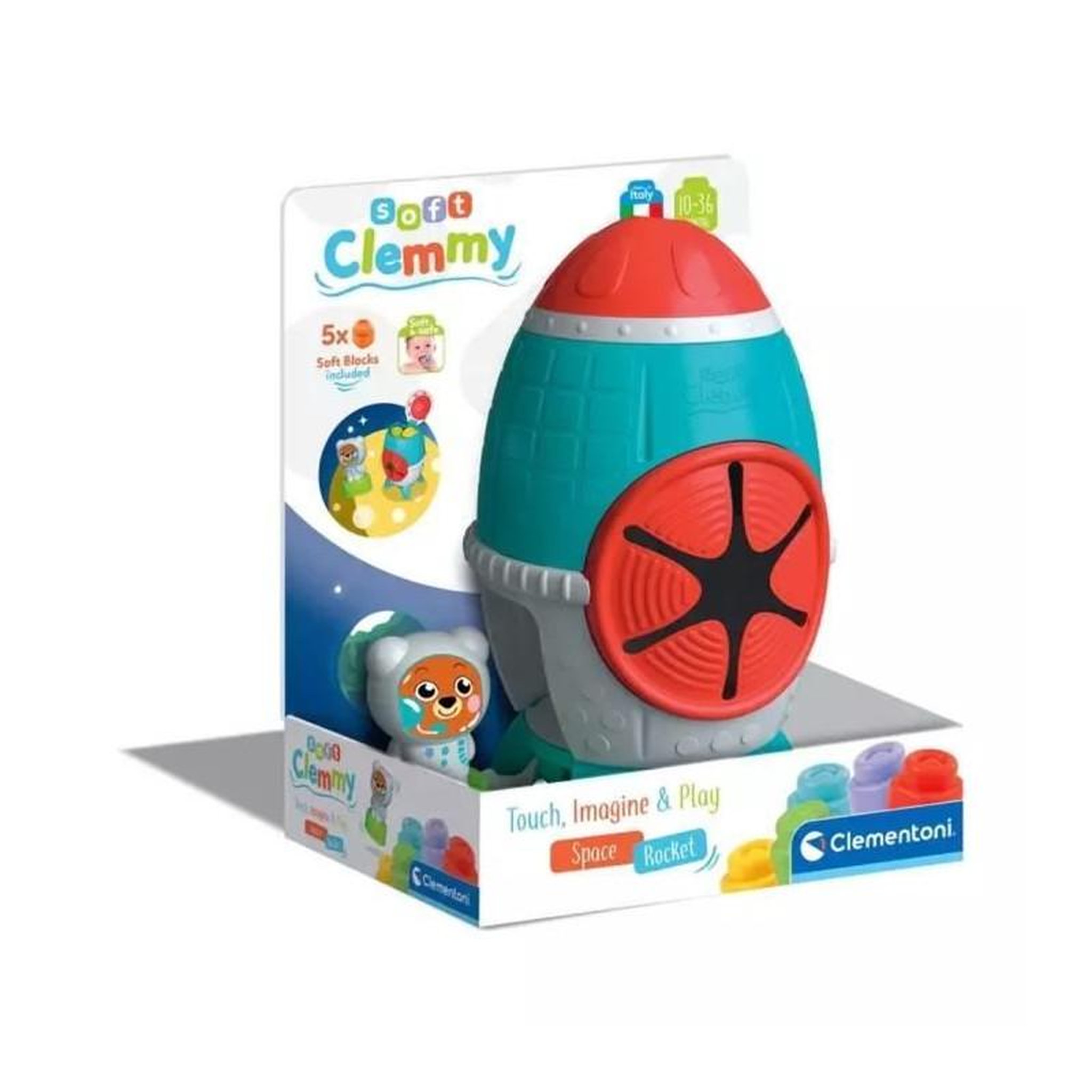 Voir la diapositive 3 : CLEMENTONI Clemmy - Fusée sensorielle - Un personnage + des cubes
