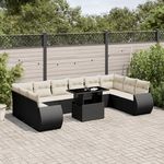 VIDAXL Salon de jardin 11 pcs avec coussins noir resine tressee