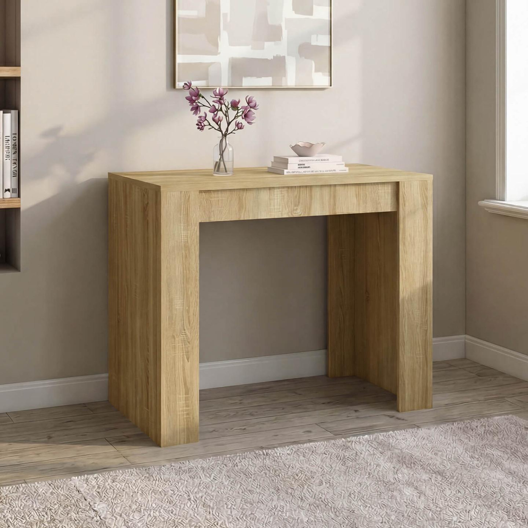 Voir la diapositive 3 : ID MARKET Table console extensible orlando 6 personnes 140 cm bois façon hêtre