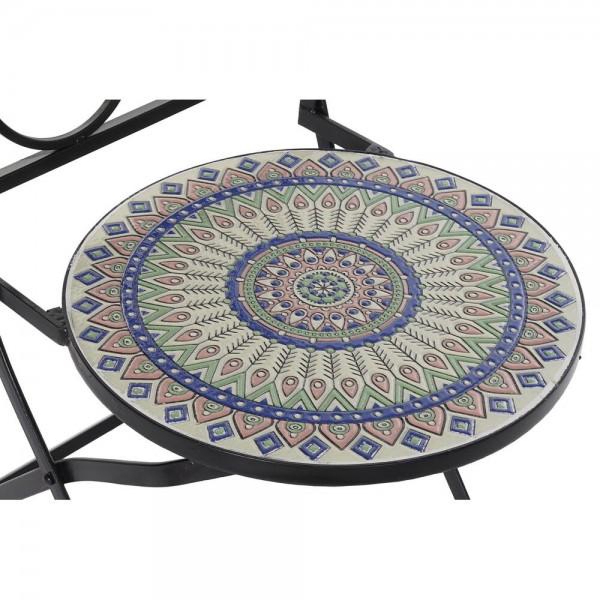 Voir la diapositive 2 : MARKET24 Chaise de jardin DKD Home Decor Noir 39 x 50 x 93 cm Céramique Multicouleur Forge (39 x 50 x 93 cm)