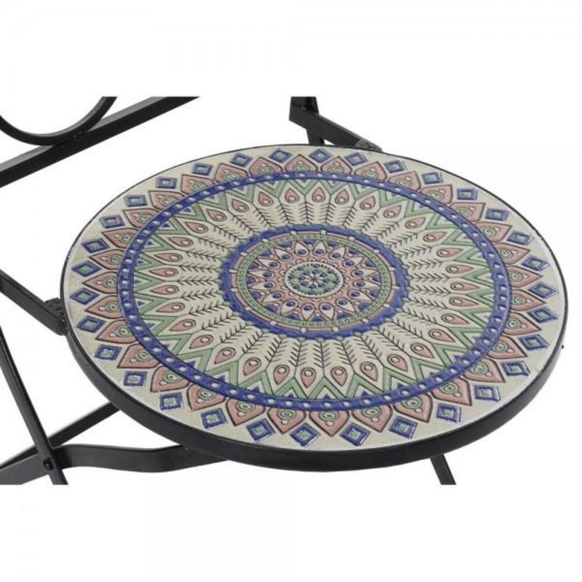 MARKET24 Chaise de jardin DKD Home Decor Noir 39 x 50 x 93 cm Céramique Multicouleur Forge (39 x 50 x 93 cm)