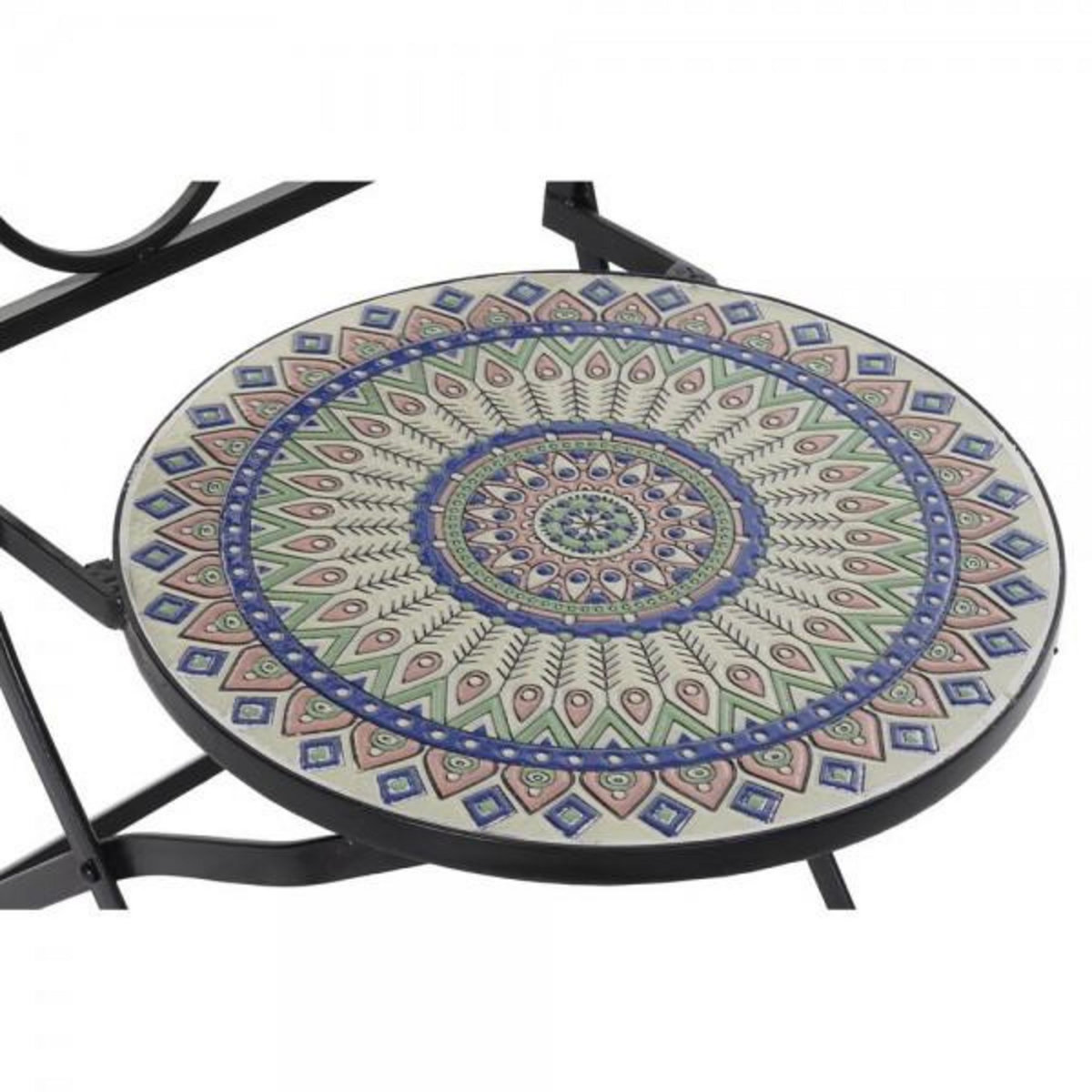 MARKET24 Chaise de jardin DKD Home Decor Noir 39 x 50 x 93 cm Céramique Multicouleur Forge (39 x 50 x 93 cm)