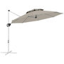 Voir la diapositive 1 : OUTSUNNY Parasol déporté octogonal inclinable rotatif dia. 3 x 2,5 m manivelle piètement croisé métal tissu gris clair