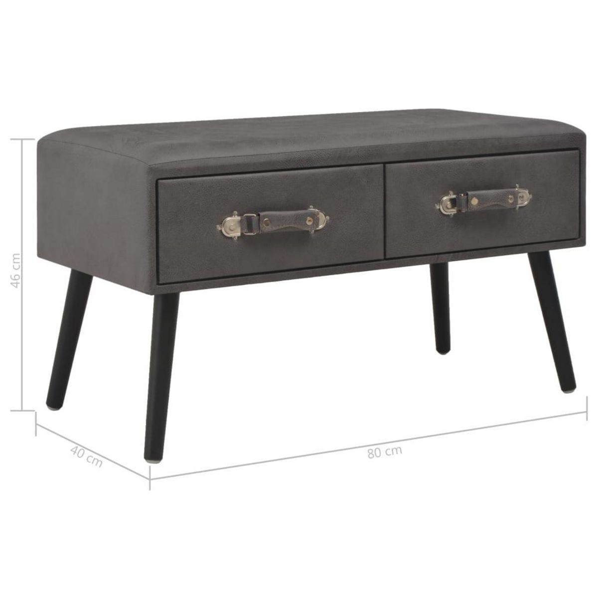 VIDAXL Table basse Gris 80x40x46 cm Similicuir
