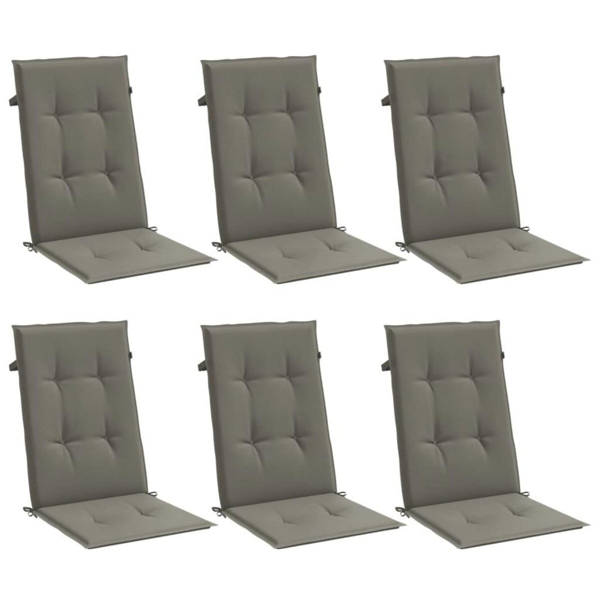 VIDAXL Coussins de chaise a dossier haut lot de 6 gris fonce melange