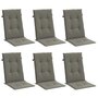 Voir la diapositive 3 : VIDAXL Coussins de chaise a dossier haut lot de 6 gris fonce melange