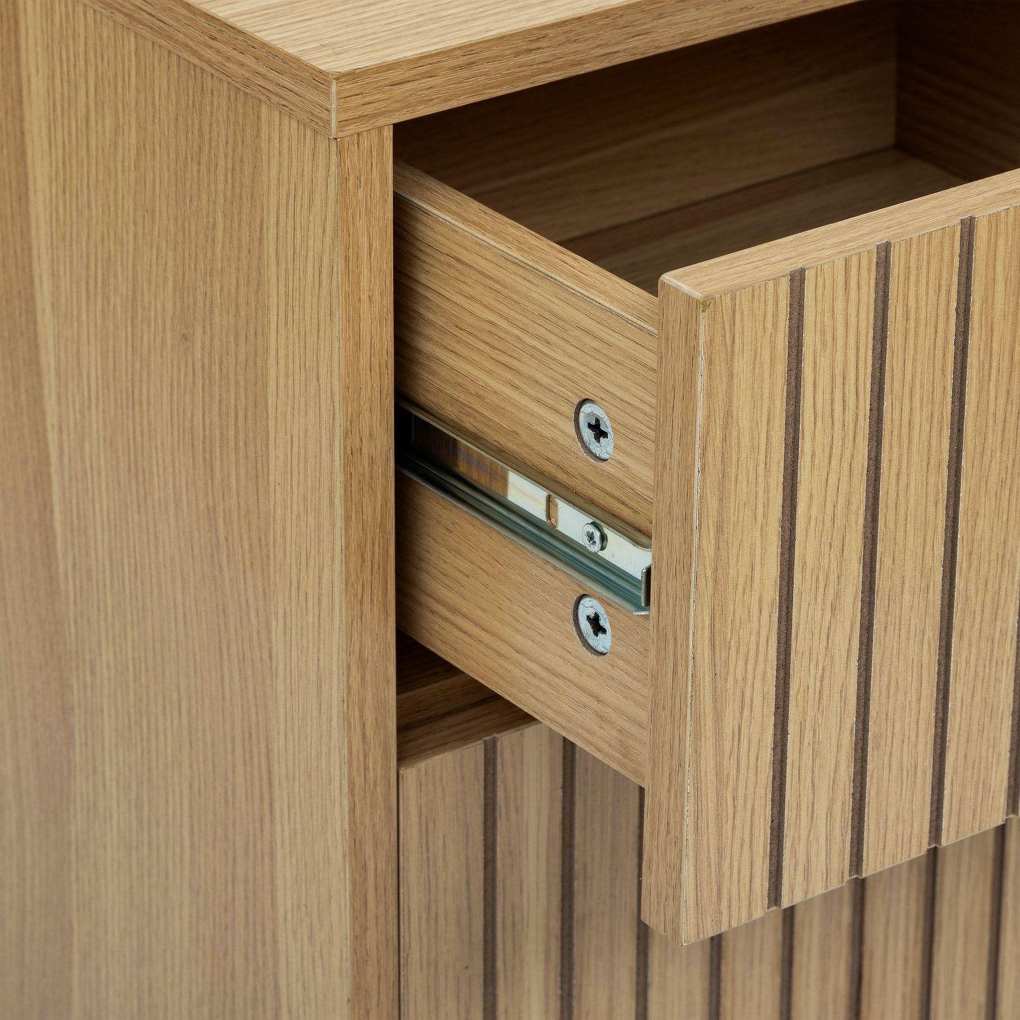 Voir la diapositive 6 : FIVE Meuble bas 1 porte et 1 tiroir en bois tasso - beige