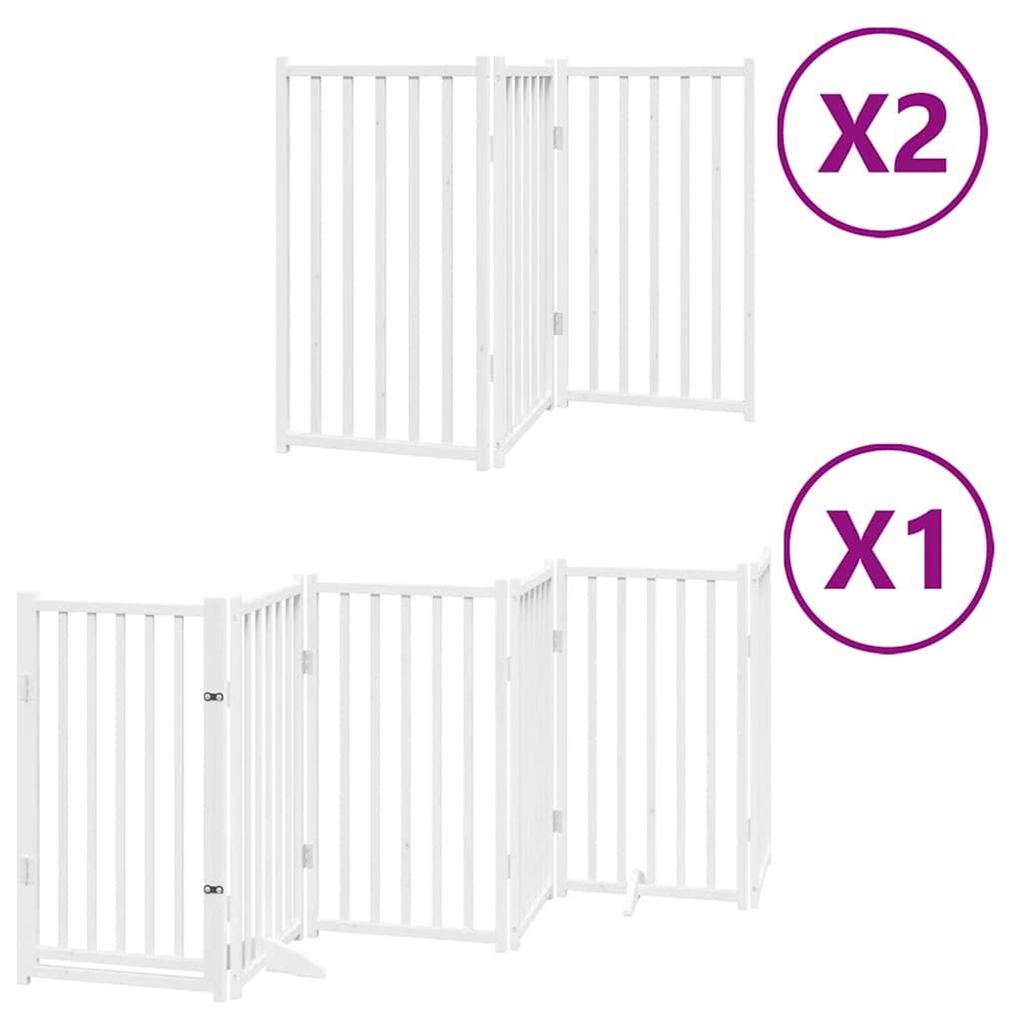 Voir la diapositive 2 : VIDAXL Barriere pour chien porte pliable 12 panneaux bois de peuplier