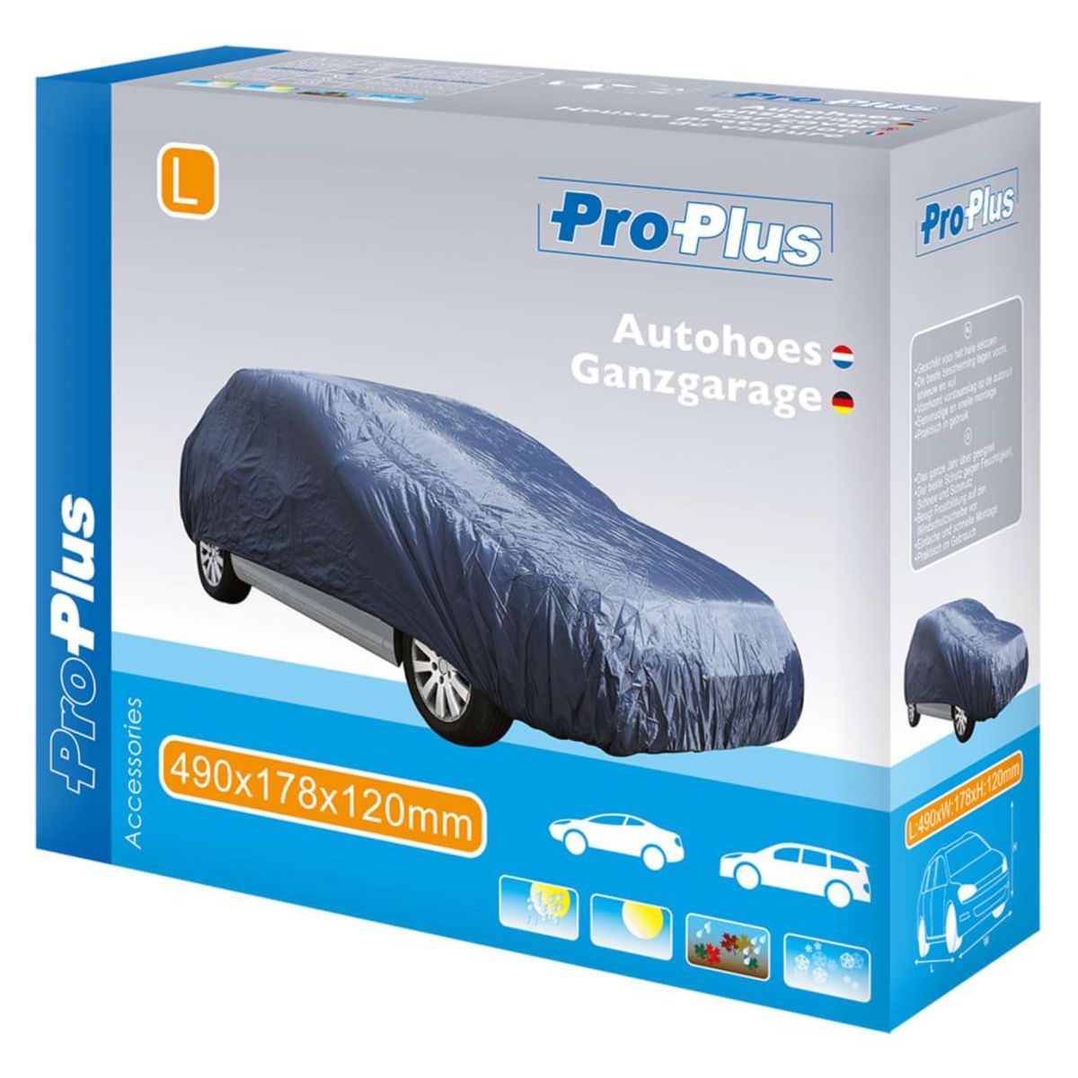 PROPLUS ProPlus Housse de voiture L 490x178x120 cm Bleu fonce