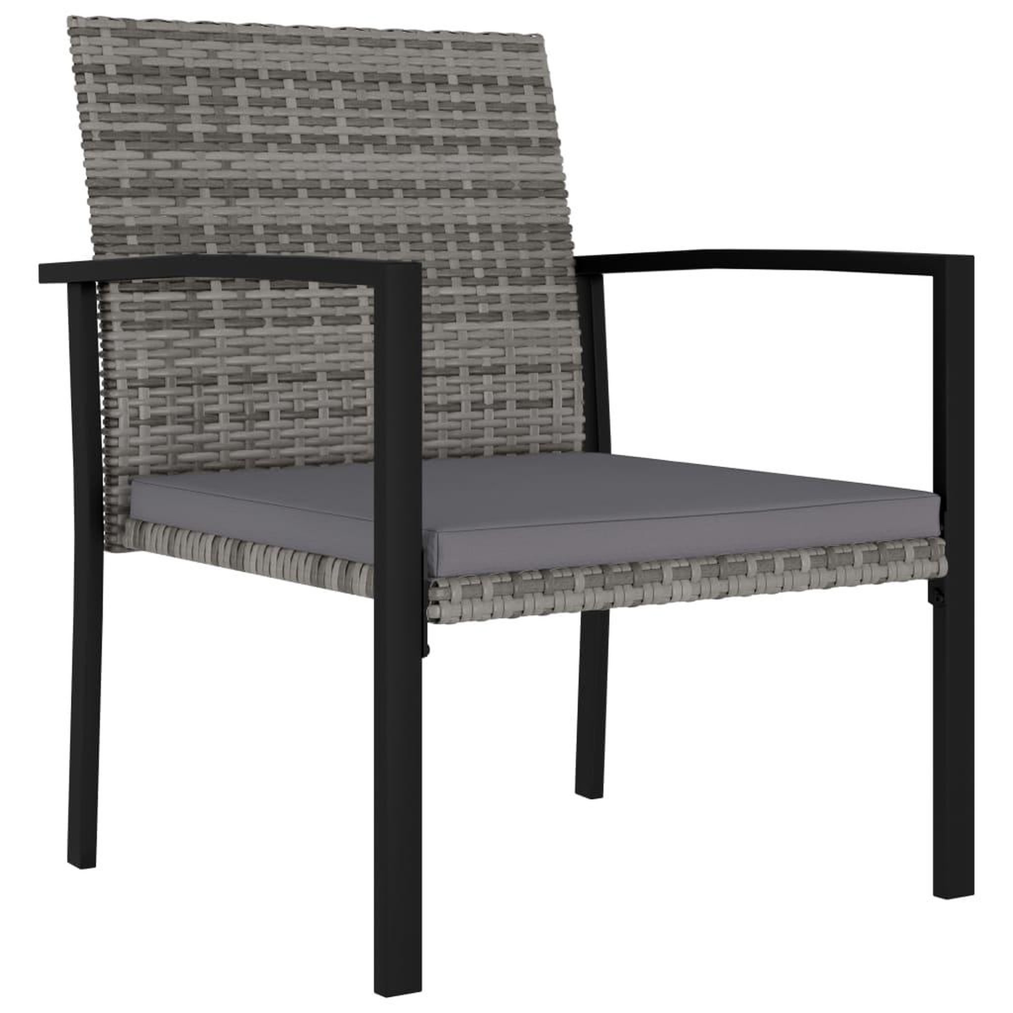 Voir la diapositive 2 : VIDAXL Chaises a manger de jardin lot de 2 Resine tressee Gris