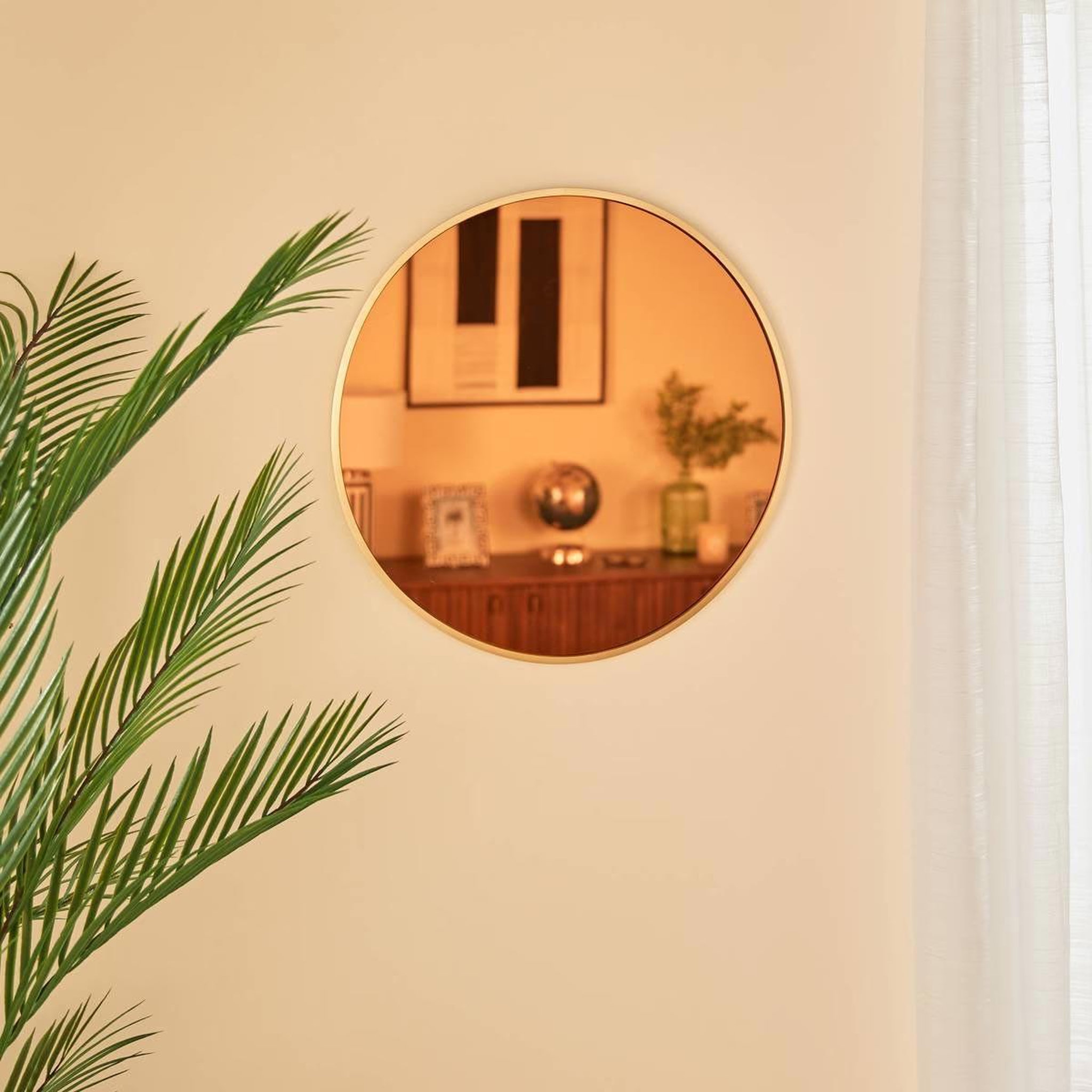 Voir la diapositive 3 : ATMOSPHERA Miroir Mural Design  Alice  50cm Ambre