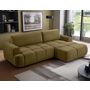 Voir la diapositive 1 : BEST MOBILIER Leonie - canapé d'angle droit 4 places convertible avec coffre en velours texturé
