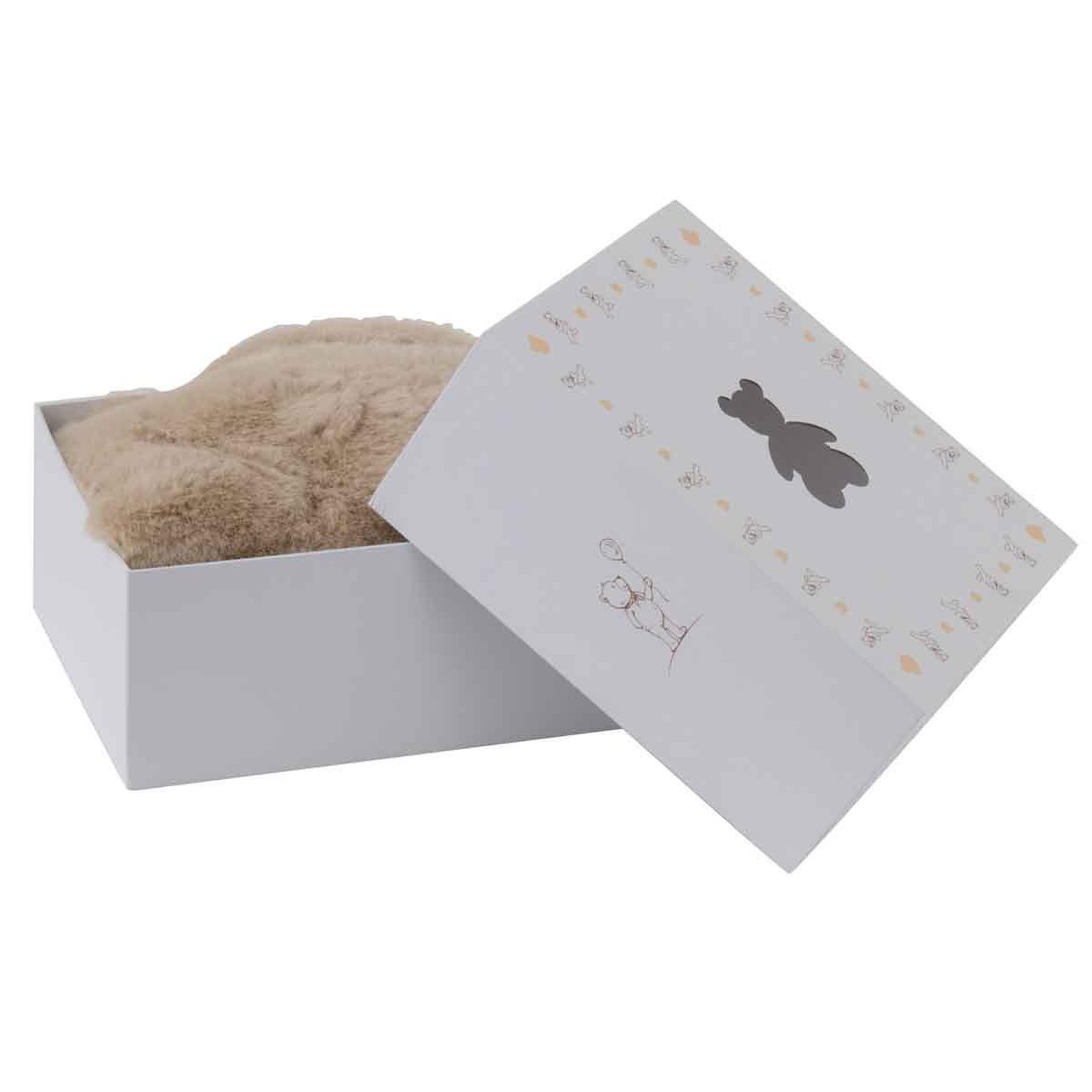 Voir la diapositive 4 : J-LINE Tapis déco enfant  ours  103cm beige