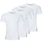 Athena Lot de 4 Tee-shirts col rond homme Coton Bio. Coloris disponibles : Blanc