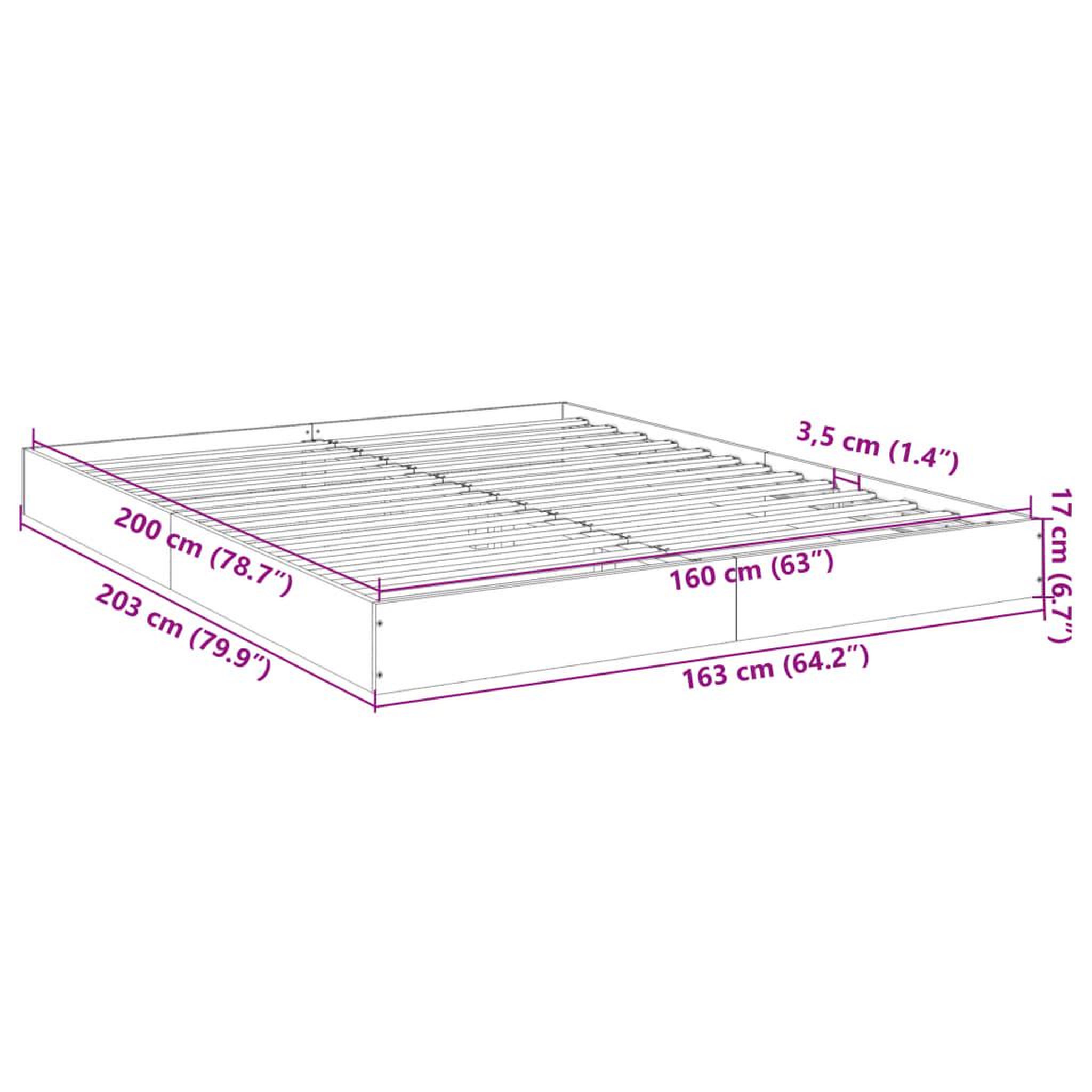 Voir la diapositive 6 : VIDAXL Cadre de lit sans matelas sonoma gris 160x200cm bois ingenierie