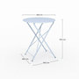 Voir la diapositive 4 : Rendez vous déco Table de jardin ronde et pliante en métal bleu pastel 2 personnes-Kayla