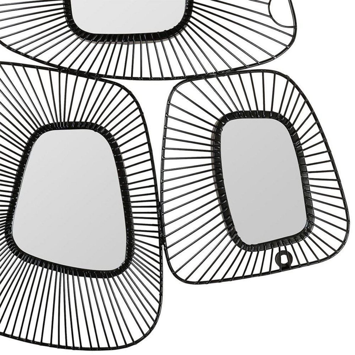 OSTARIA Décoration murale métal trio miroirs