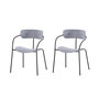 Voir la diapositive 3 : CONCEPT USINE Lot de 2 chaises design gris clair ALEXIA