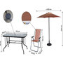 Voir la diapositive 3 : Habitat et Jardin Salon de jardin repas avec parasol en métal  Convivia  - 6 places - Terracotta