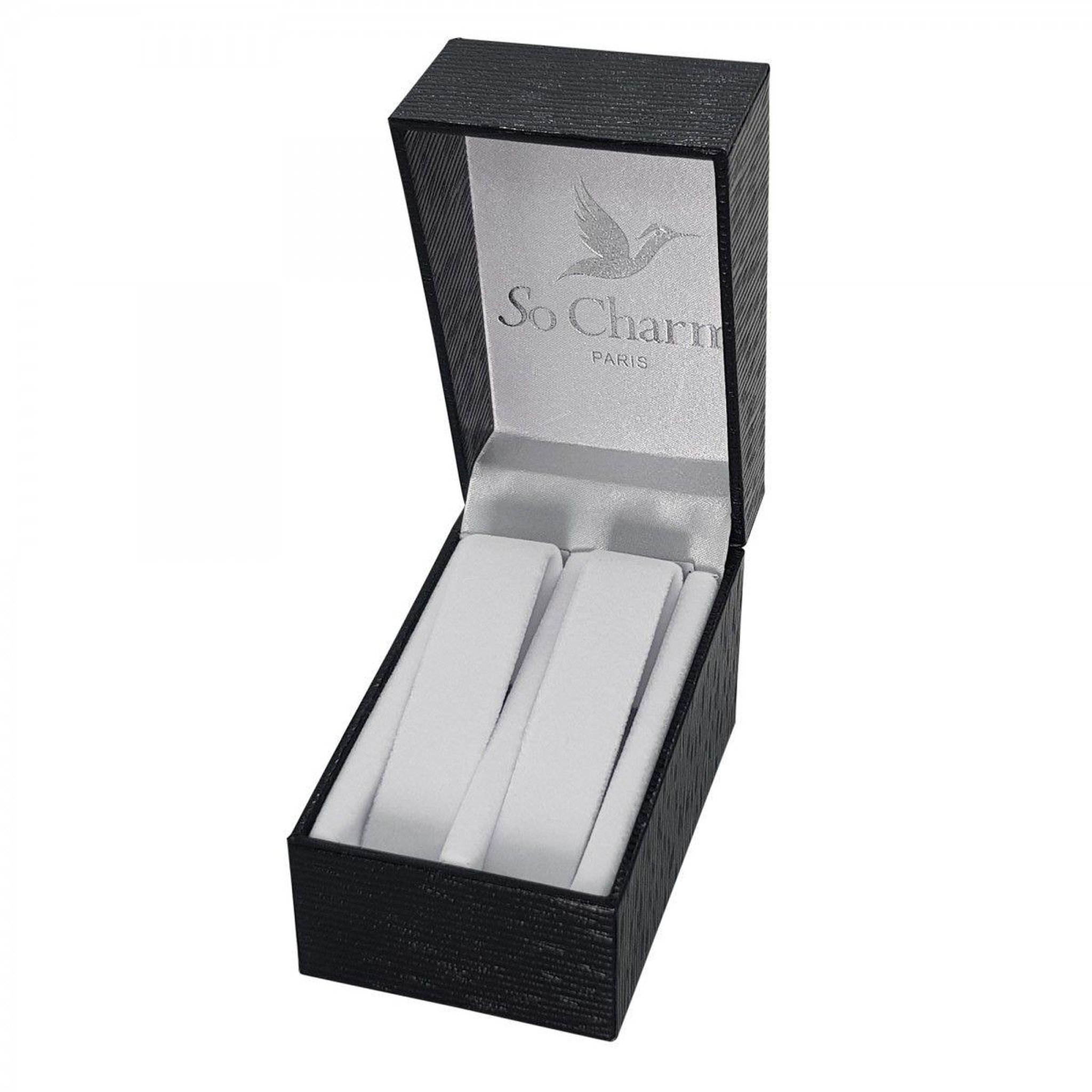 SC CRYSTAL Ecrin Luxe Noir 2 fentes pour Coffret Montre femme