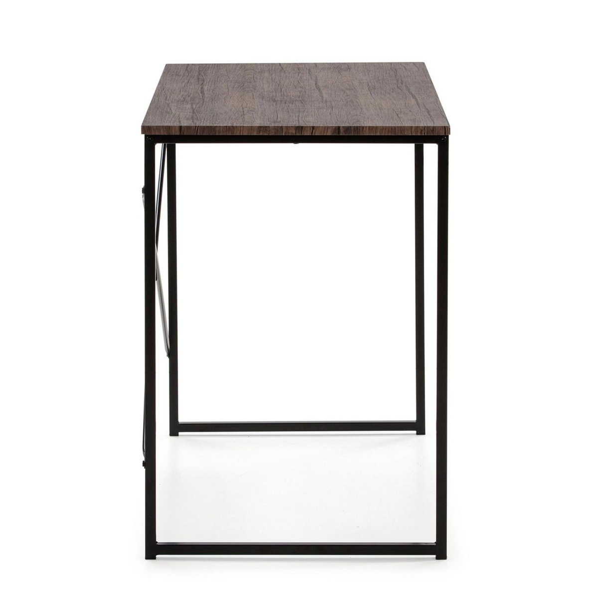 VS VENTA-STOCK Bureau Cáceres Noir,Table pour PC, Style Industriel, 90 cm Longueur
