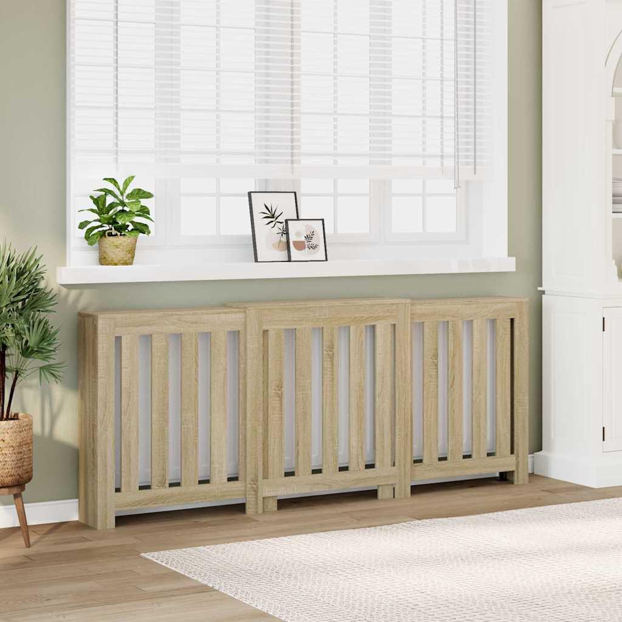 VIDAXL Cache-radiateur chene sonoma 205x21,5x83,5 cm bois d'ingenierie