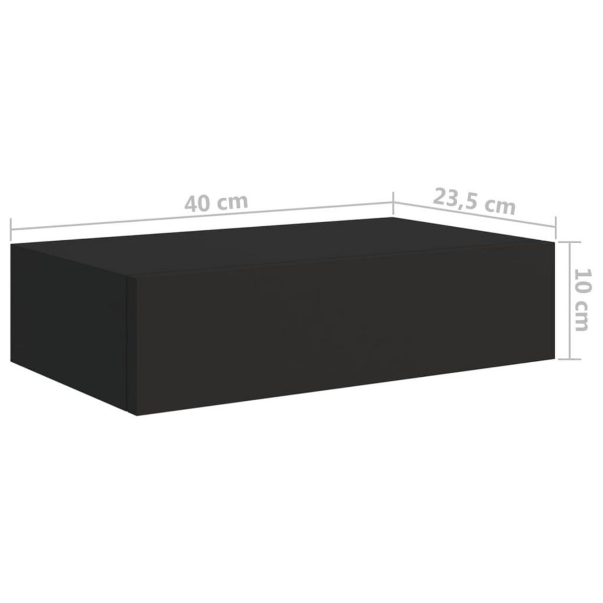 VIDAXL Etageres a tiroirs murales 2 pcs noir 40x23,5x10 cm MDF