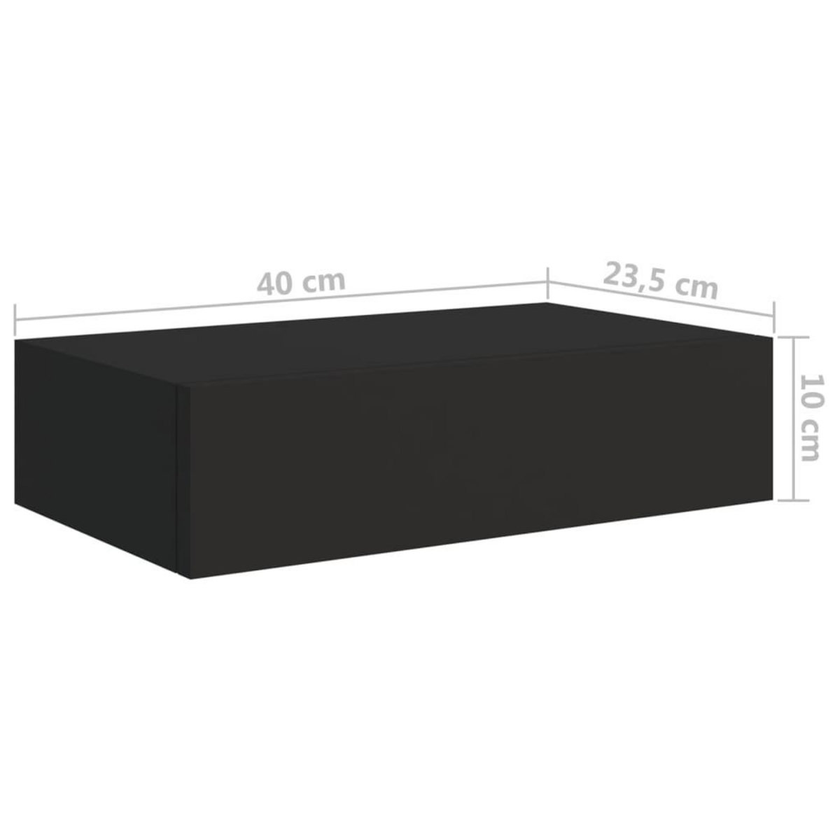 VIDAXL Etageres a tiroirs murales 2 pcs noir 40x23,5x10 cm MDF
